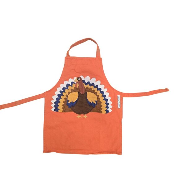 Williams-Sonoma Kids Turkey Apron Orange turkey Design Cotton Thanksgiving Fall - Picture 6 of 7